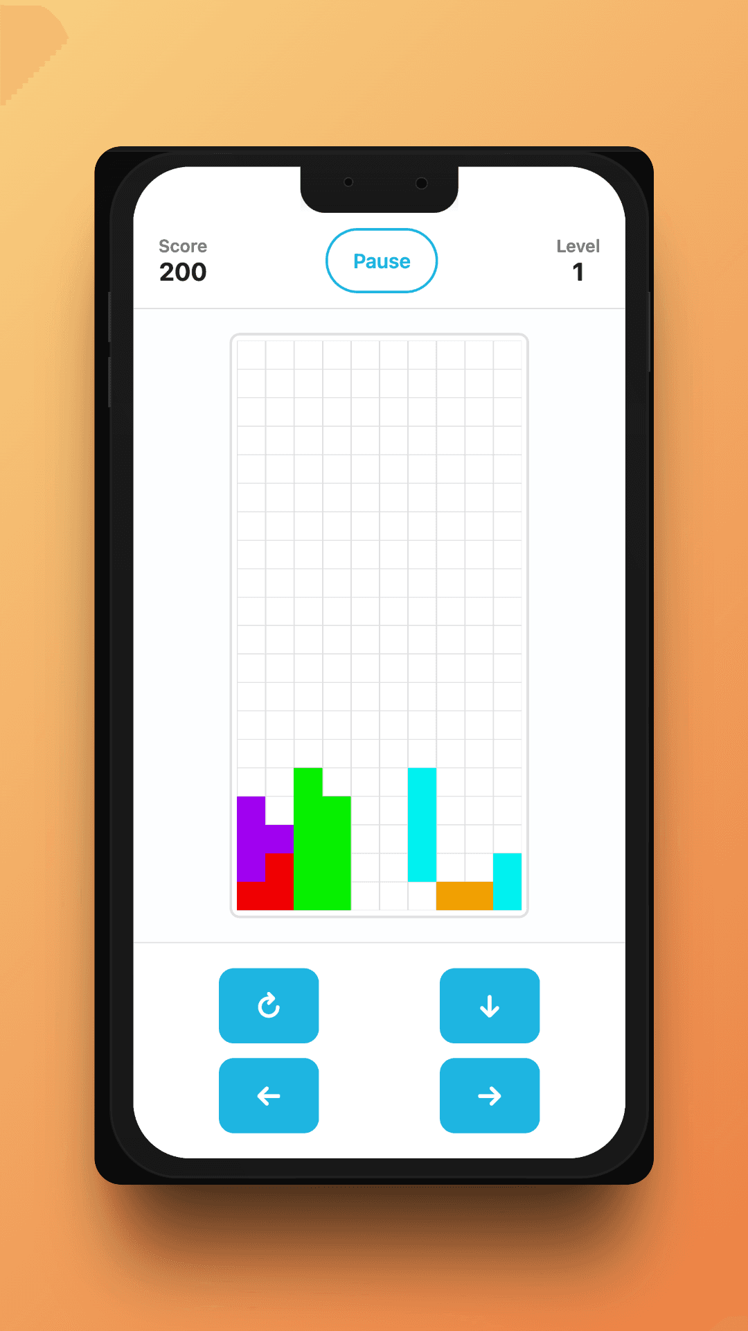 The perfected Tetris game using full screen space