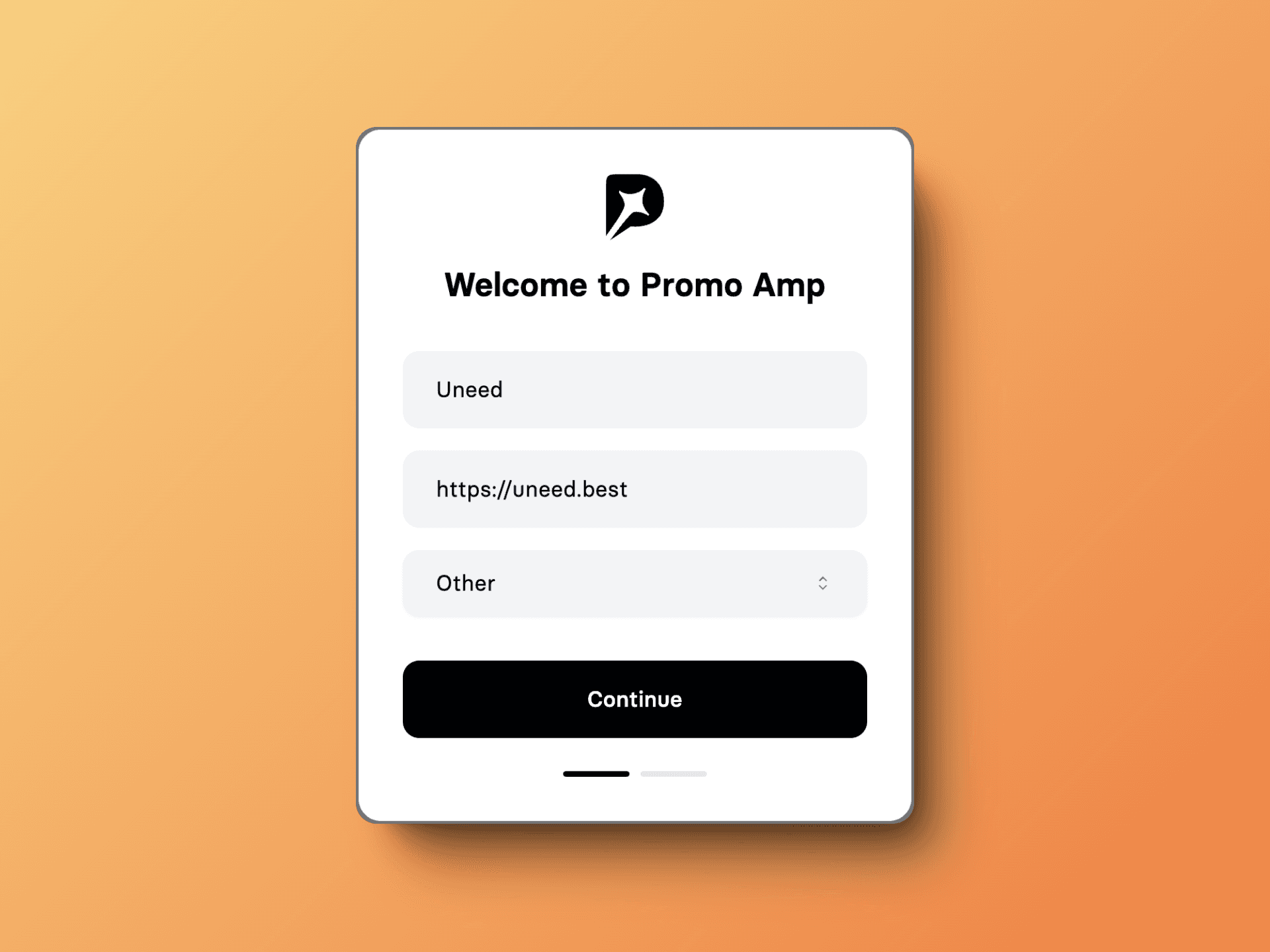 Clean and straightforward onboarding process