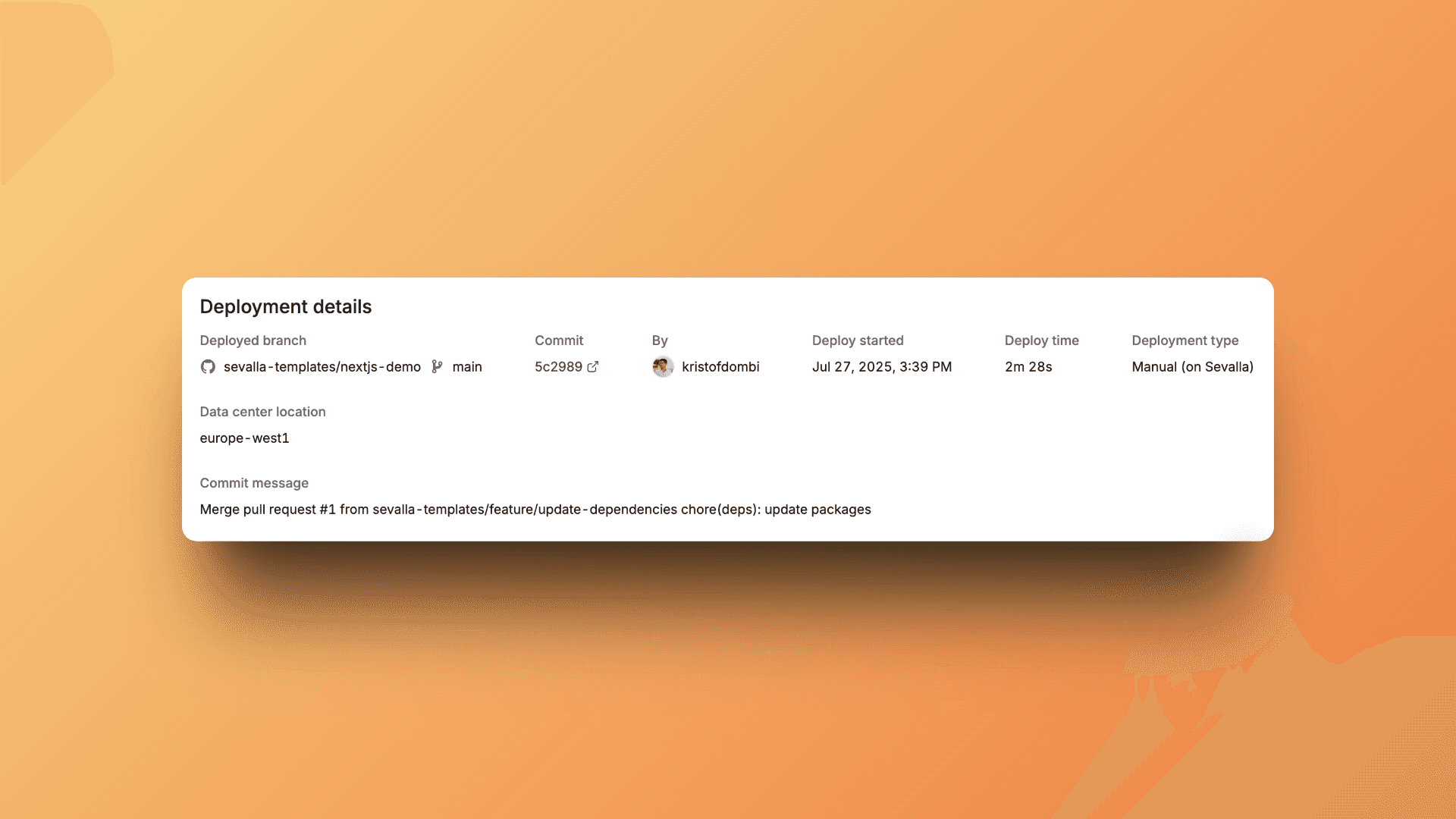 Successfully deployed Next.js application running live